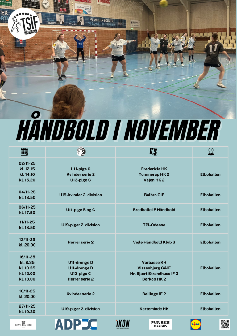 Ændret kampprogram for november!